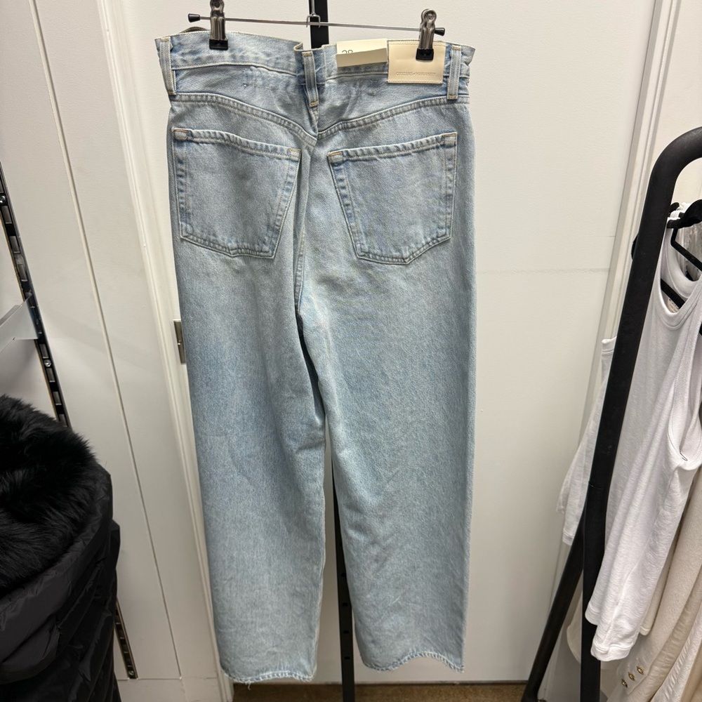 Citizens Of Humanity Gwendoline Scrunch Light Blue Straight Leg Jeans - Picture 2 of 3
